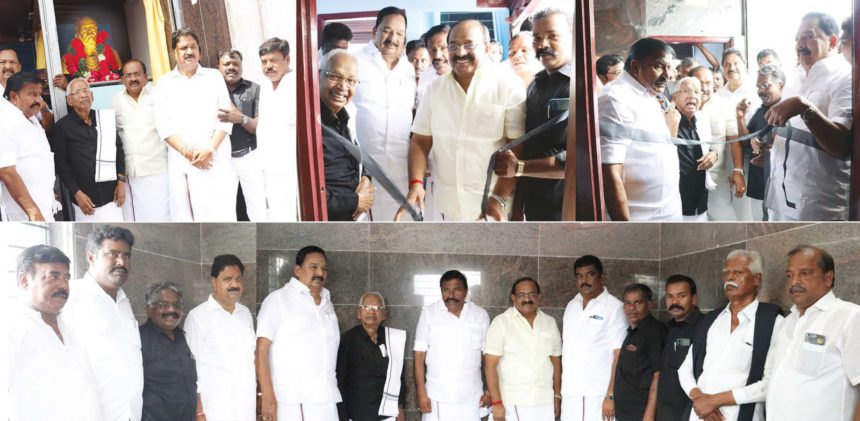 கிருட்டினகிரி பெரியார் மய்யத்தில் தந்தை பெரியார் சிலையினை அமைச்சர் கே.என்.நேருவும் - அண்ணல் அம்பேத்கர் நூலகத்தை அமைச்சர் அர.சக்கரபாணியும் - ஆசிரியர் கி.வீரமணி படிப்பகத்தை அமைச்சர் ஆர்.காந்தியும் திறந்து வைத்தனர் தமிழ்நாடு, திராவிடர் கழகம்