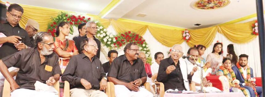 யாழ்திலீபன் இல்லத்து மணவிழாவை நடத்தி வைத்து தமிழர் தலைவர் ஆசிரியர் வாழ்த்துரை ஆசிரியர் உரை