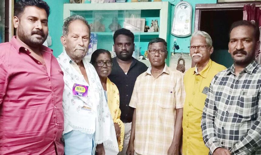 பெரியார் பெருந்தொண்டர் மாதவரம் கருங்குழி கண்ணனை சந்தித்து பயனாடை திராவிடர் கழகம்
