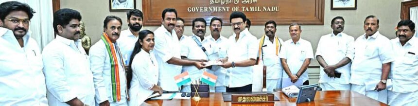 காங்கிரஸ் கட்சியின் சட்டமன்ற உறுப்பினர்கள் சந்தித்து, வெள்ள நிவாரணப் பணி தமிழ்நாடு