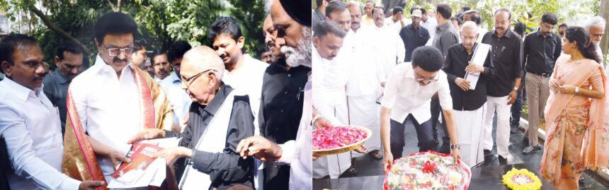 முதலமைச்சர் மு.க.ஸ்டாலின் அவர்களின் 72 ஆம் ஆண்டு பிறந்த நாள்: தந்தை பெரியார் நினைவிடத்தில் மலர்வளையம் வைத்து மரியாதை! தமிழ்நாடு