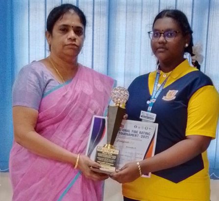 பெரியார் கல்வி நிறுவன மாணவி பன்னாட்டு சதுரங்கப் போட்டியில் சாதனை சாதனை