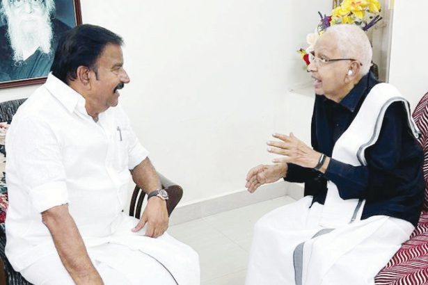 தமிழர் தலைவருடன் அமைச்சர் கே.என்.நேரு சந்திப்பு சந்திப்பு