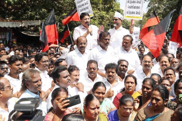 டில்லி முதலமைச்சர் கைது தயாநிதி மாறன் எம்.பி. தலைமையில் ஆர்ப்பாட்டம் இந்தியா
